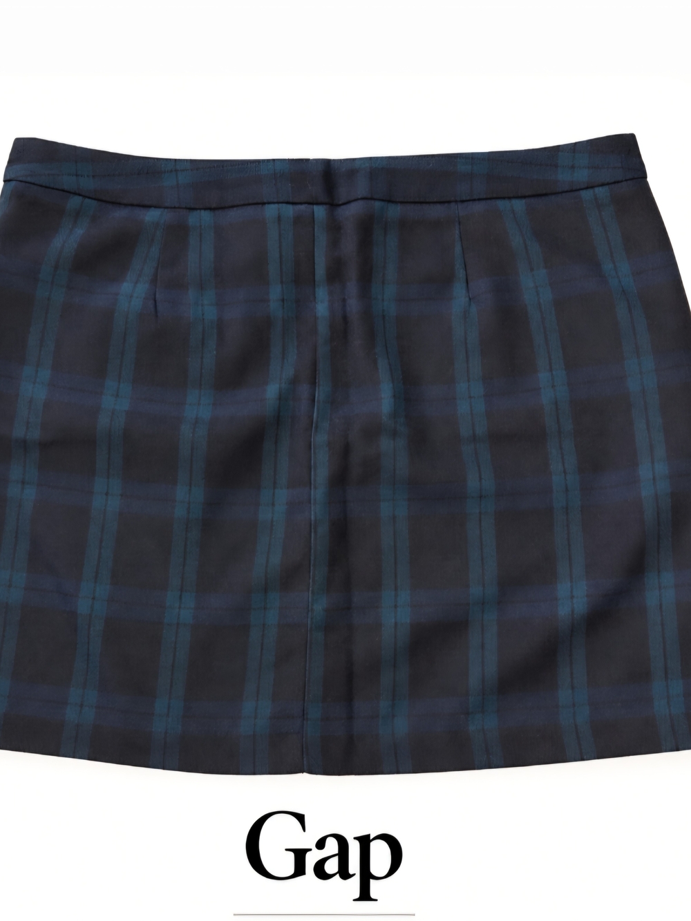 Gap Navy and Teal Plaid Mini Skirt